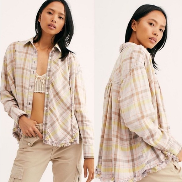 FP Seeking Starlight Plaid Distress Flannel Sz XS - Picture 2 of 7